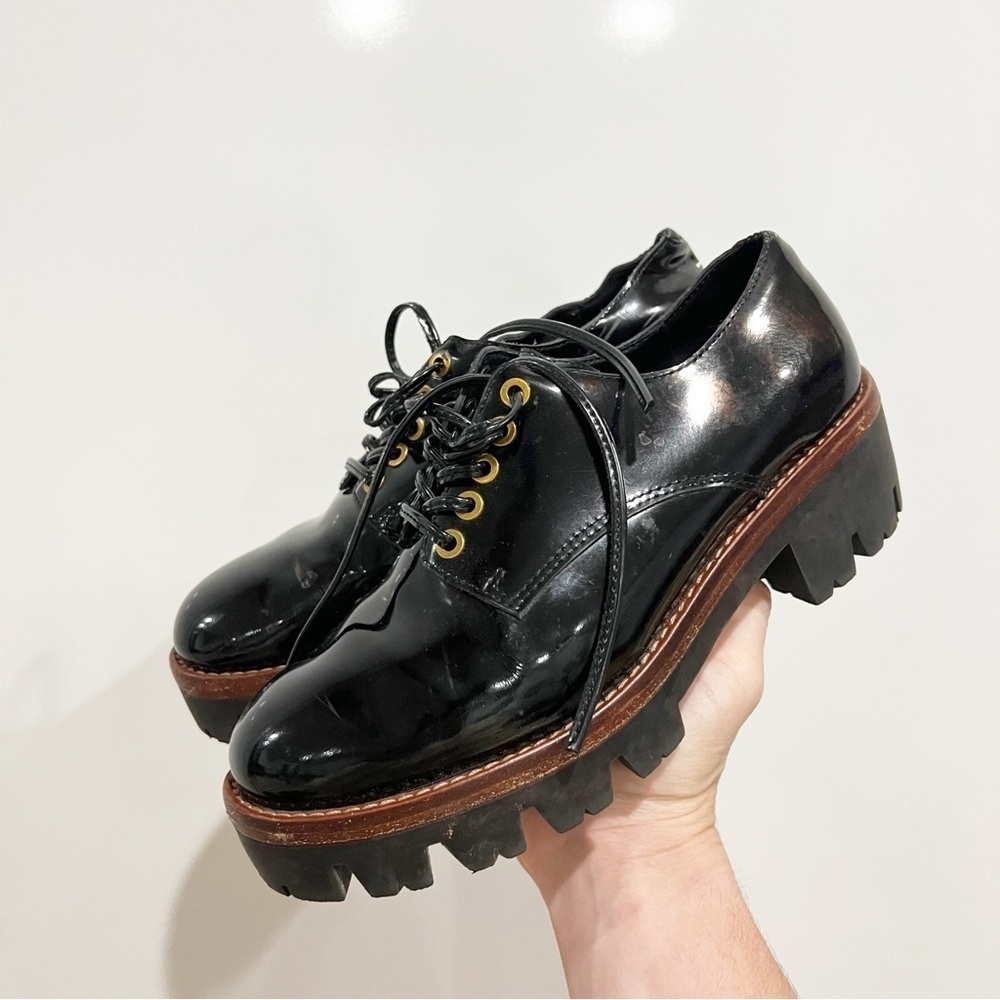 Jeffrey Campbell Trevor Oxford Black Patent Leather Shoe